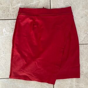 Windsor USA Vintage Red Faux Leather Wrap Skirt